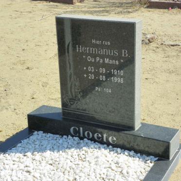 CLOETE Hermanus B. 1910-1998