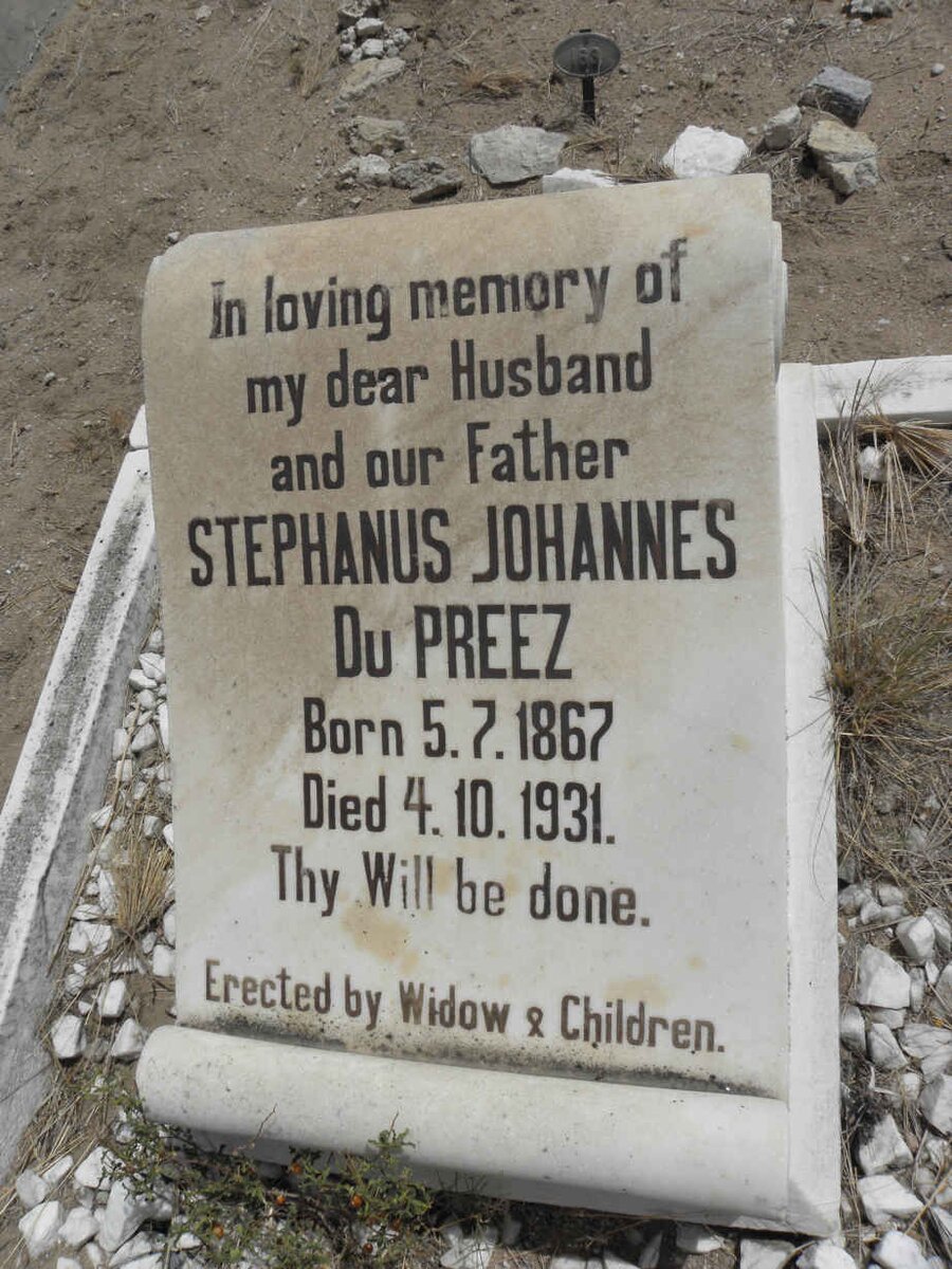 PREEZ Stephanus Johannes, du 1867-1931