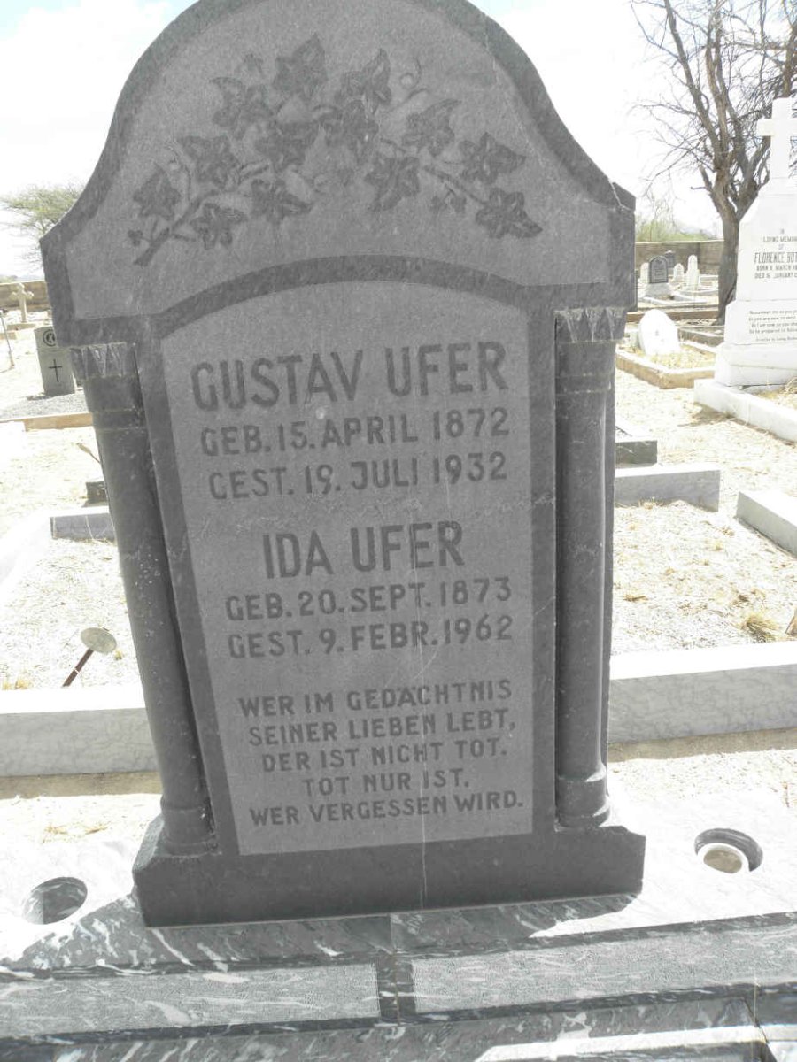 UFER Gustav 1872-1932 &amp; Ida 1873-1962