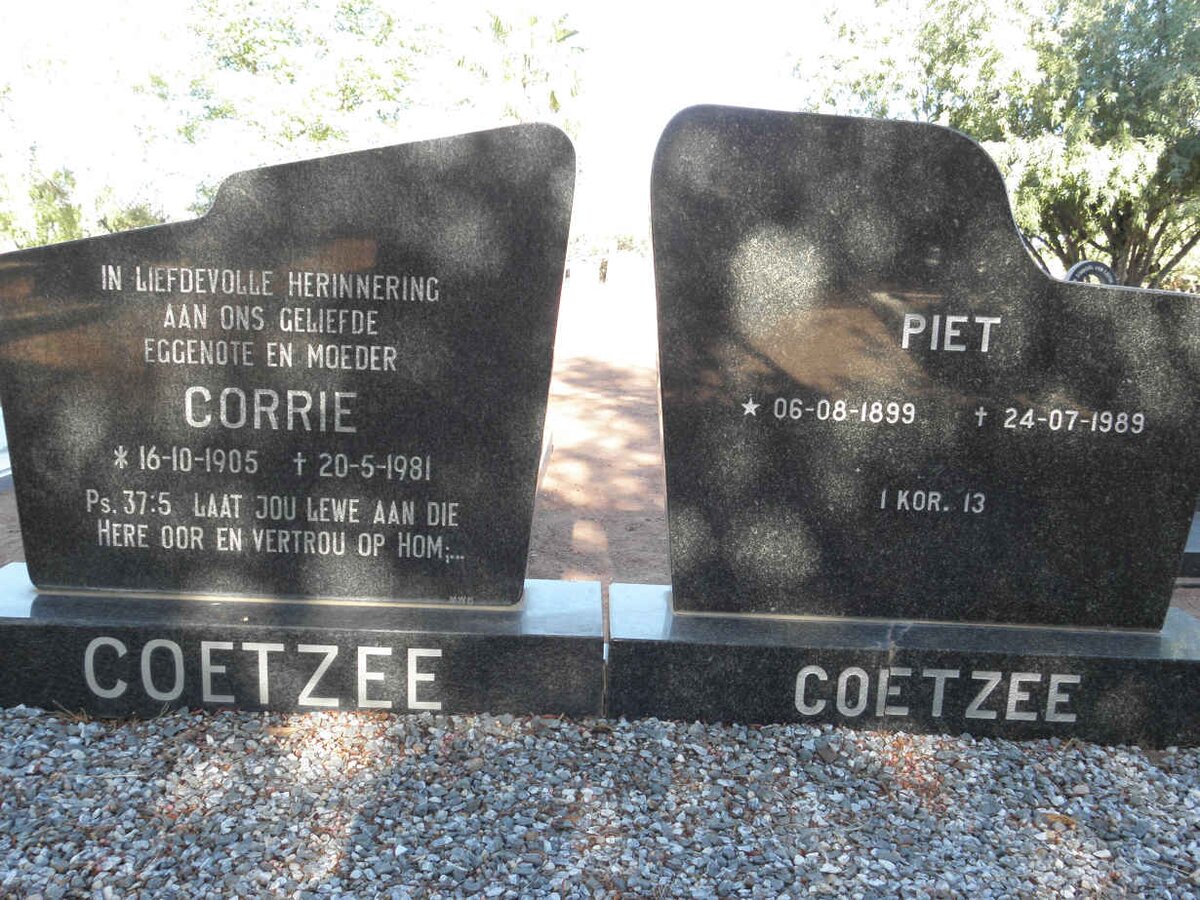 COETZEE Piet 1899-1989 &amp; Corrie 1905-1981