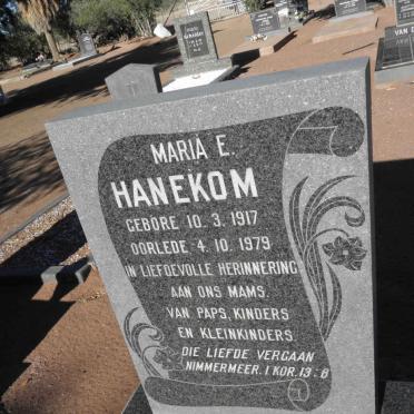 HANEKOM Maria E. 1917-1979