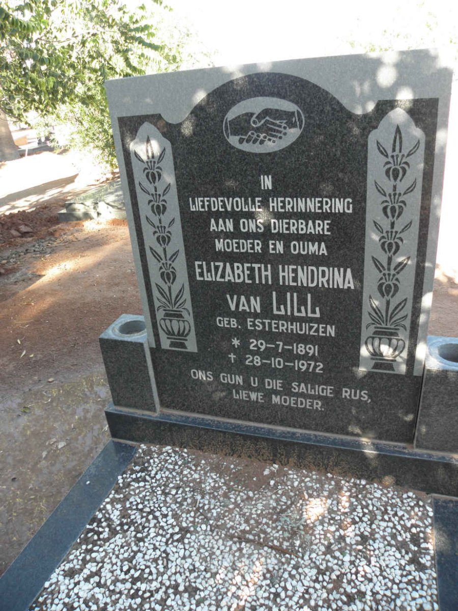 LILL Elizabeth Hendrina, van nee ESTERHUIZEN 1891-1972