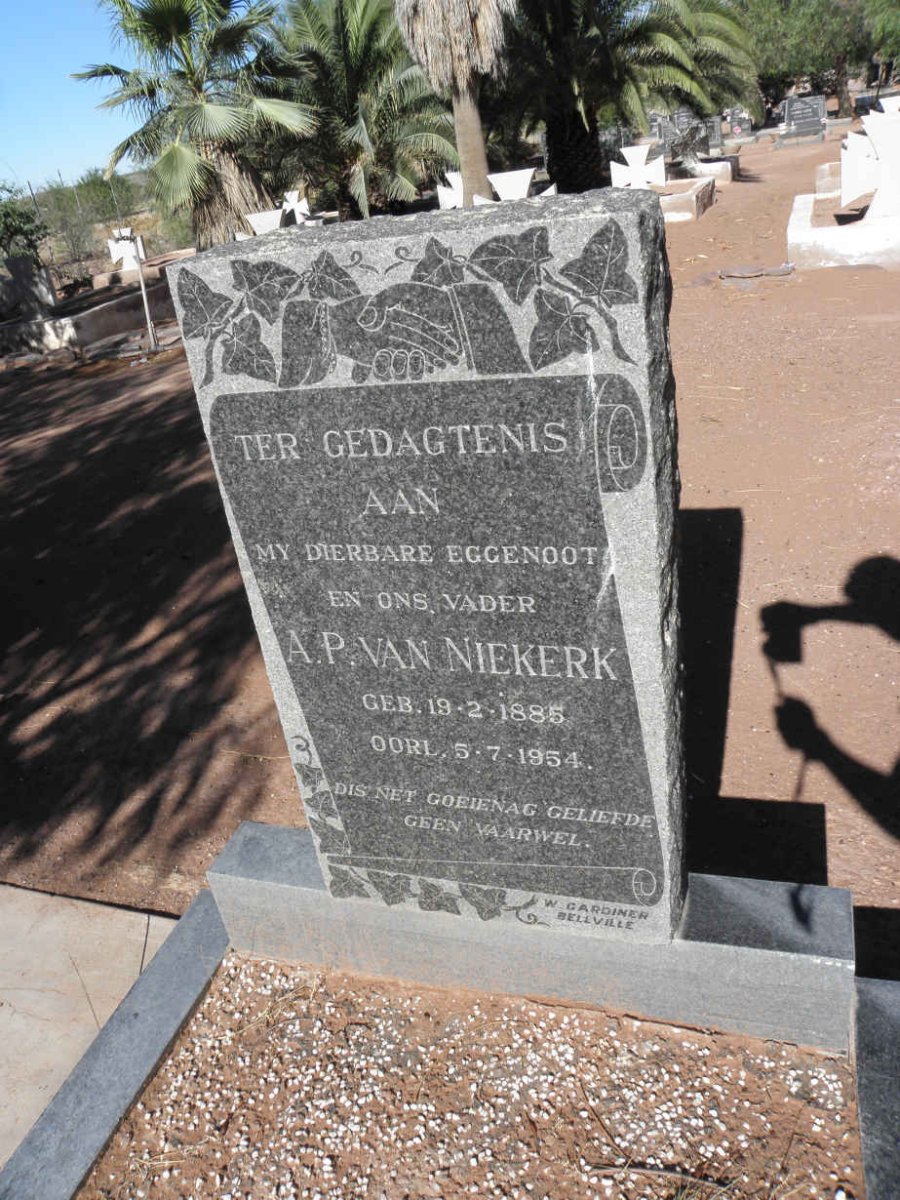 NIEKERK A.P. van 1885-1954