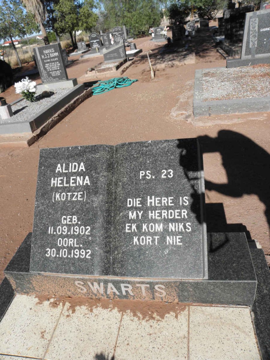 SWARTS Alida Helena nee KOTZE 1902-1992
