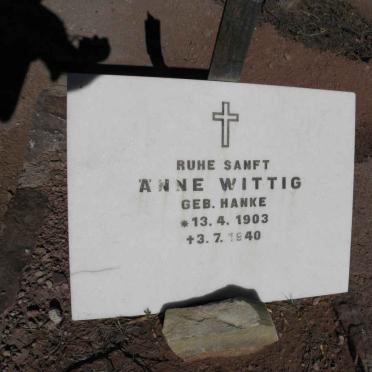 WITTIG Anne nee HANKE 1903-1940