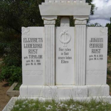 RUST Johann Conrad 1855-1921 &amp; Elizabeth Ludewika TAYLOR 1865-1921