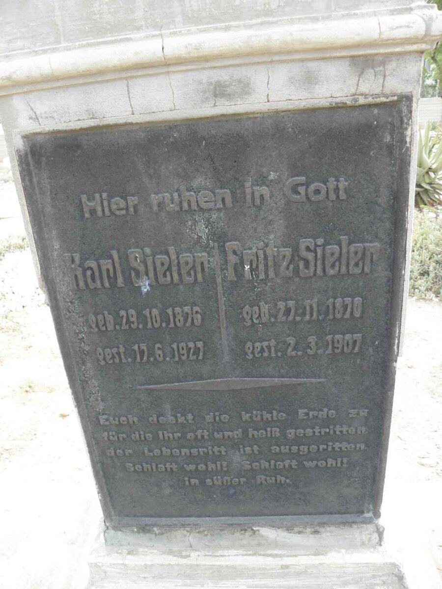 SIELER Karl 1876-1927 :: SIELER Fritz 1870-1907