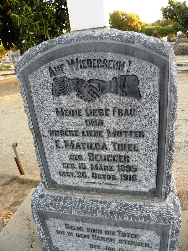 THIEL E. Matilda nee BEUGGER 1895-1918