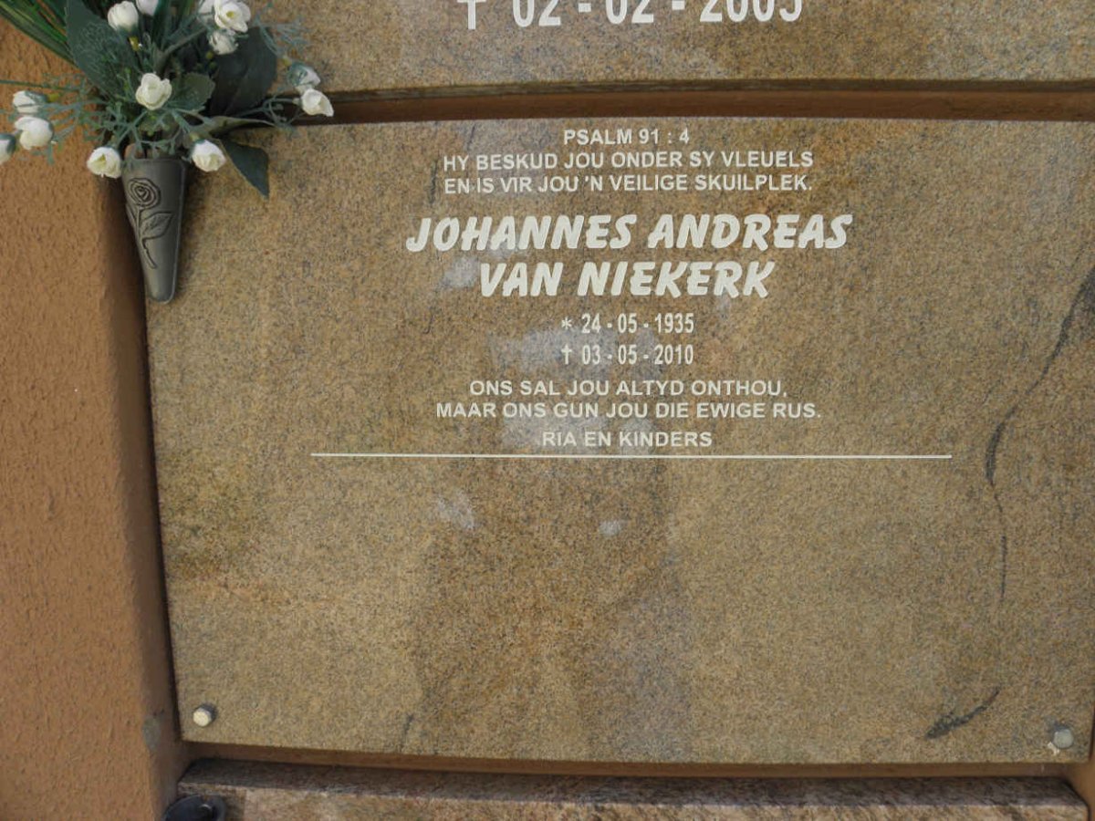 NIEKERK Johannes Andreas, van 1935-2010