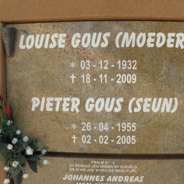 GOUS Louise 1932-2009 :: GOUS Pieter 1955-2005