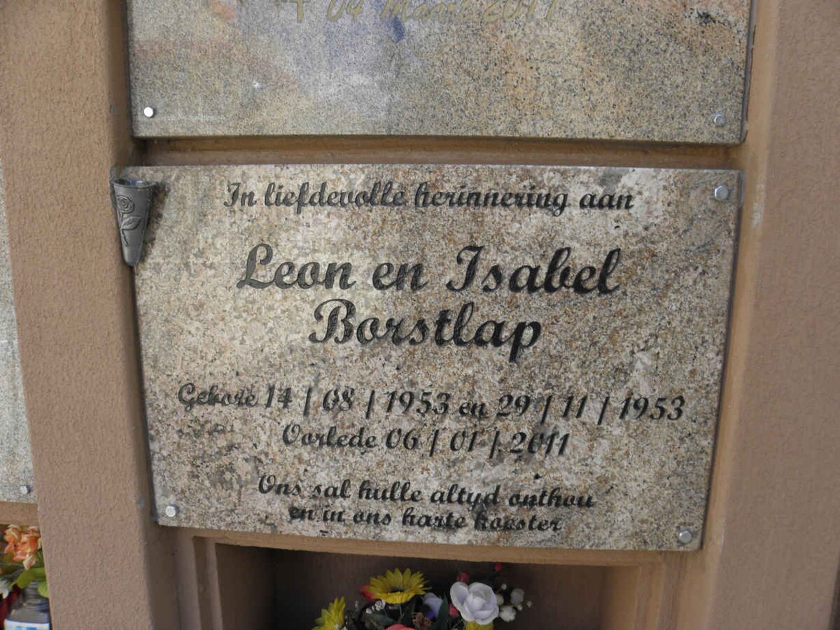 BORSTLAP Leon 1953-2011 &amp; Isabel 1953-2011