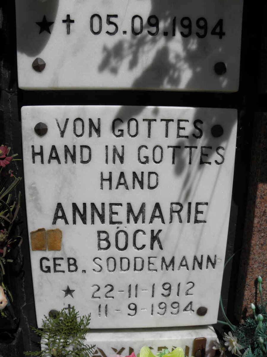 BÖCK Annemarie nee SODDEMANN 1912-1994