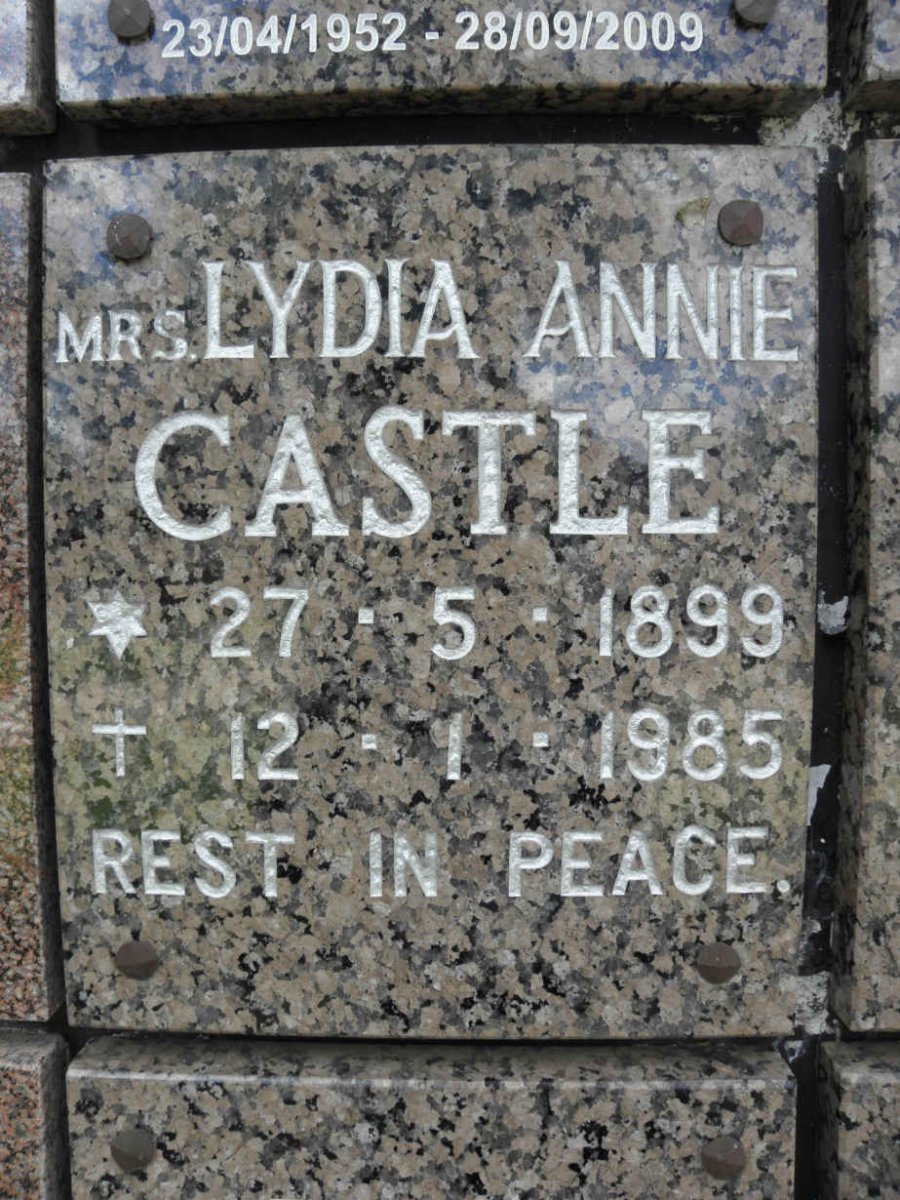 CASTLE Lydia Annie 1899-1985