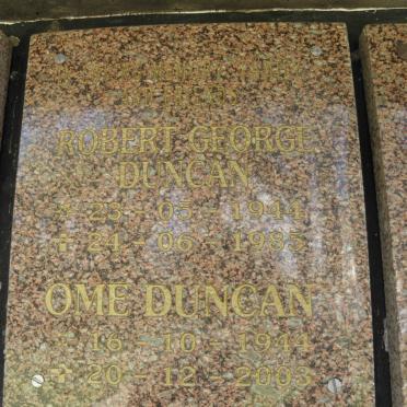 DUNCAN Robert George 1944-1985 &amp; Ome 1944-2003