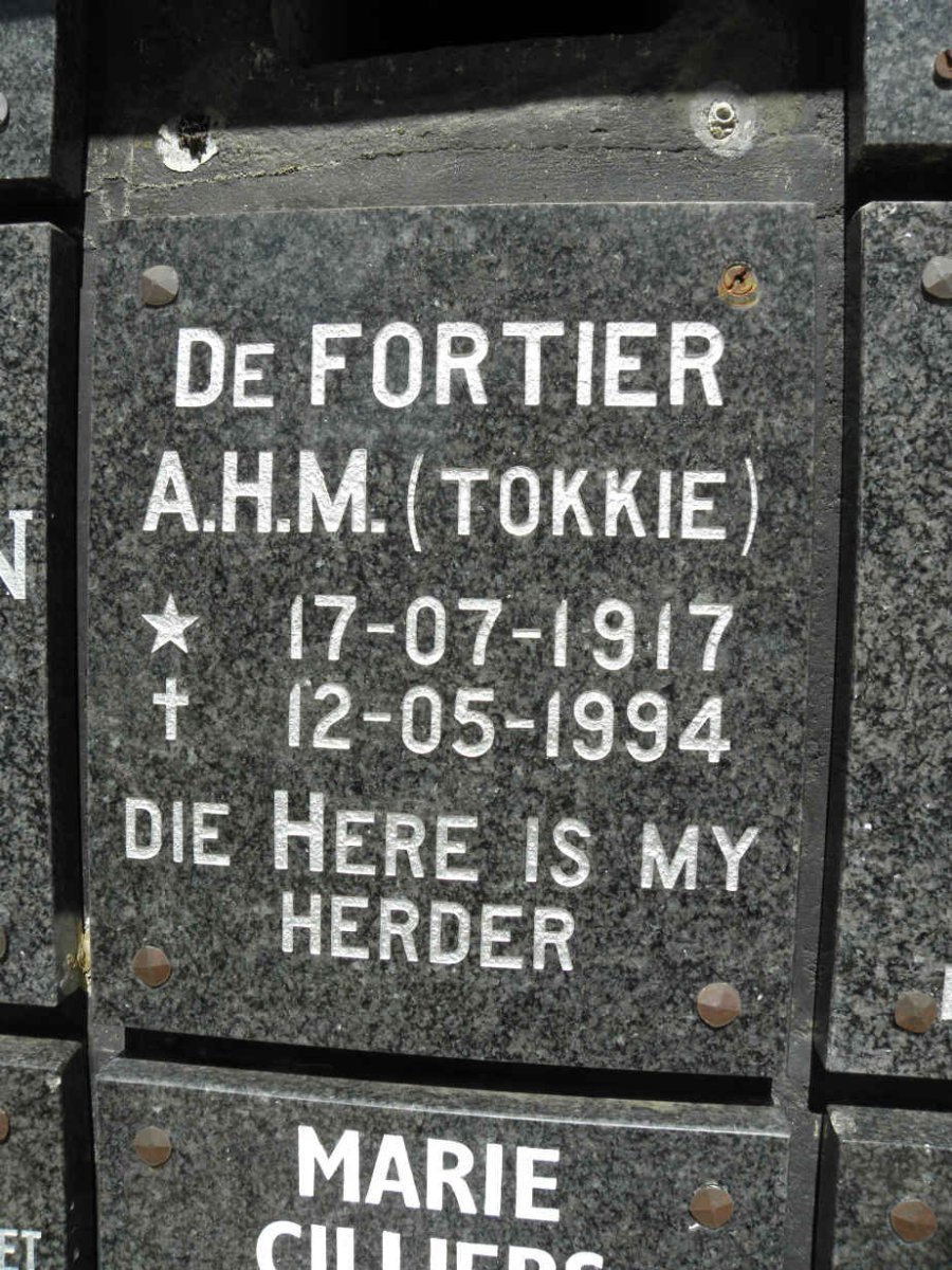 FORTIER A.H.M., de 1917-1994