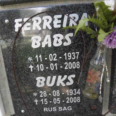 FERREIRA Buks 1934-2008 &amp; Babs 1937-2008