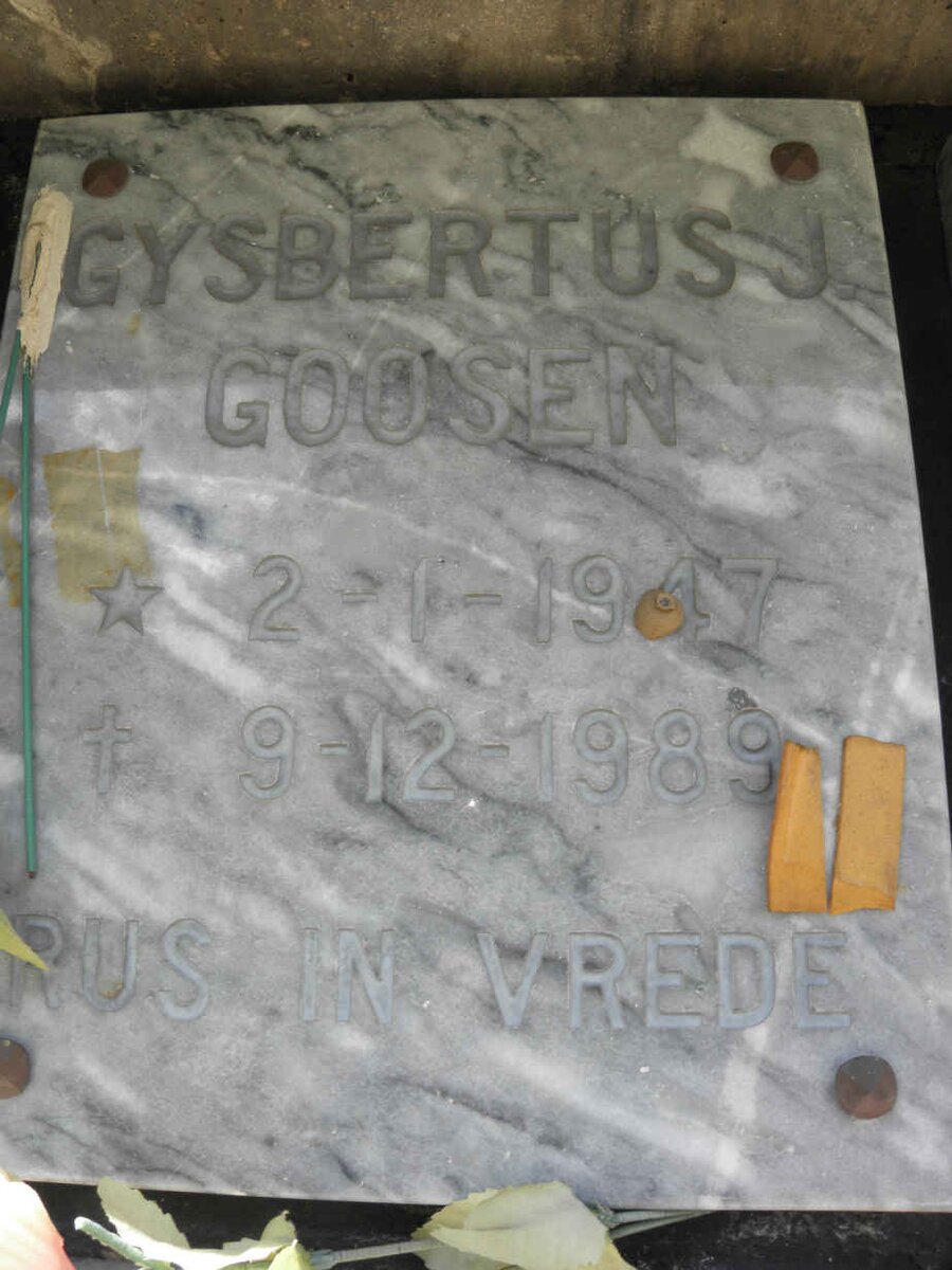 GOOSEN Gysbertus 1947-1989