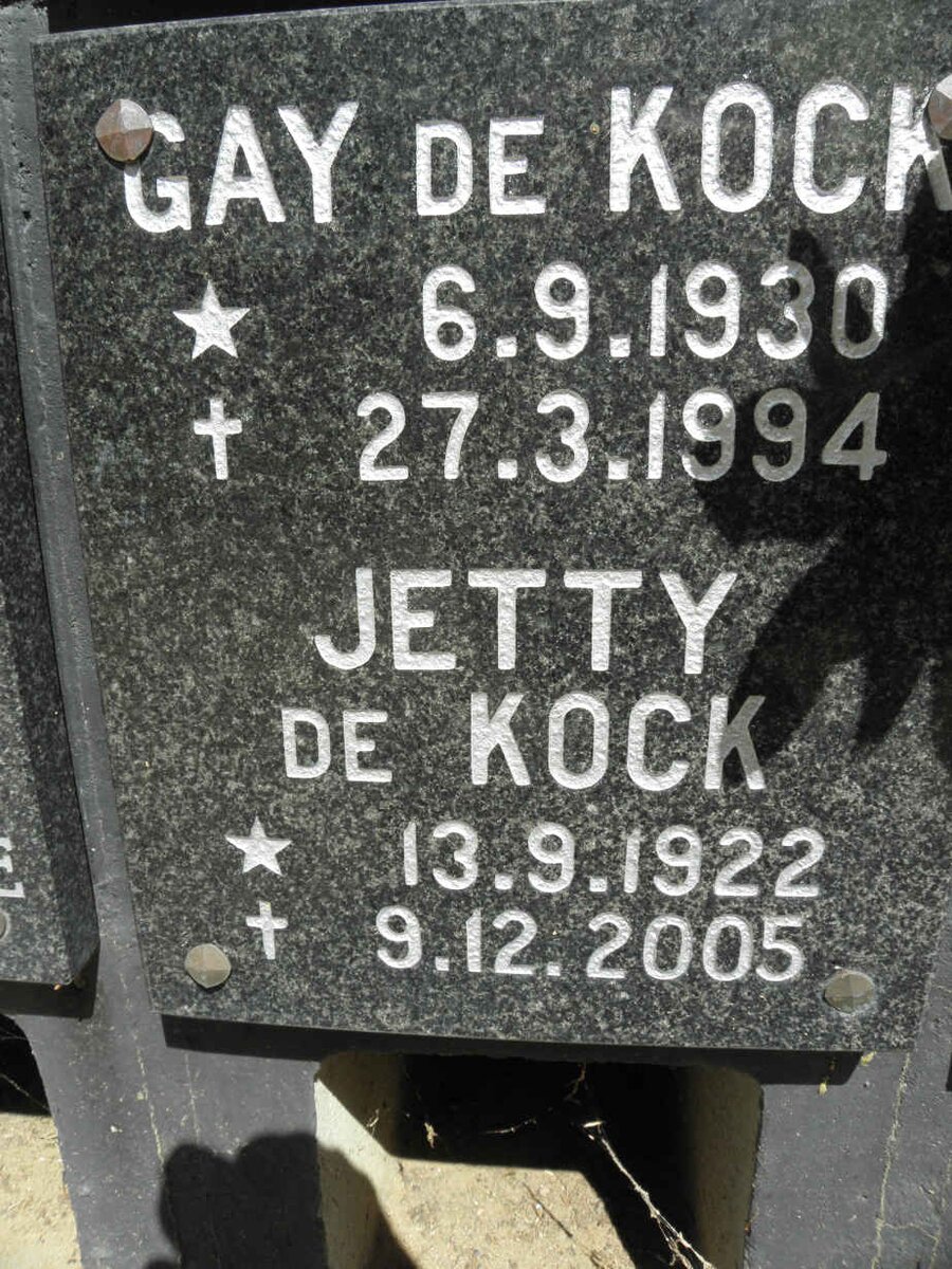 KOCK Jetty, de 1922-2005 &amp; Gay 1930-1994