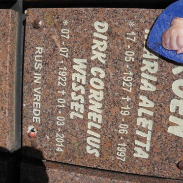 KOEN Dirk Cornelius Wessel 1922-2014 &amp; Maria Aletta 1927-1997