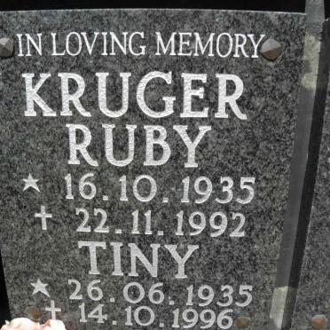 KRUGER Tiny 1935-1996 &amp; Ruby 1935-1992
