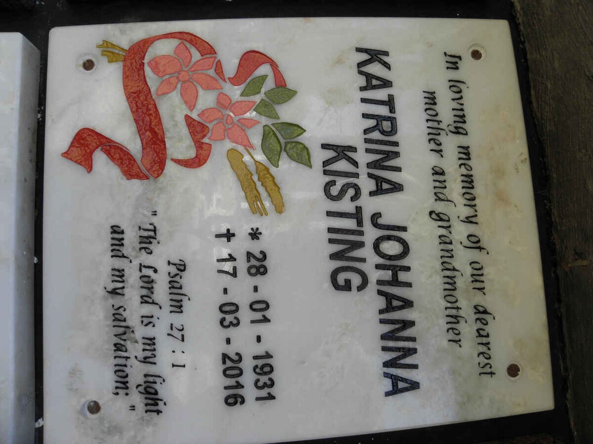 KISTING Katrina Johanna 1931-2016