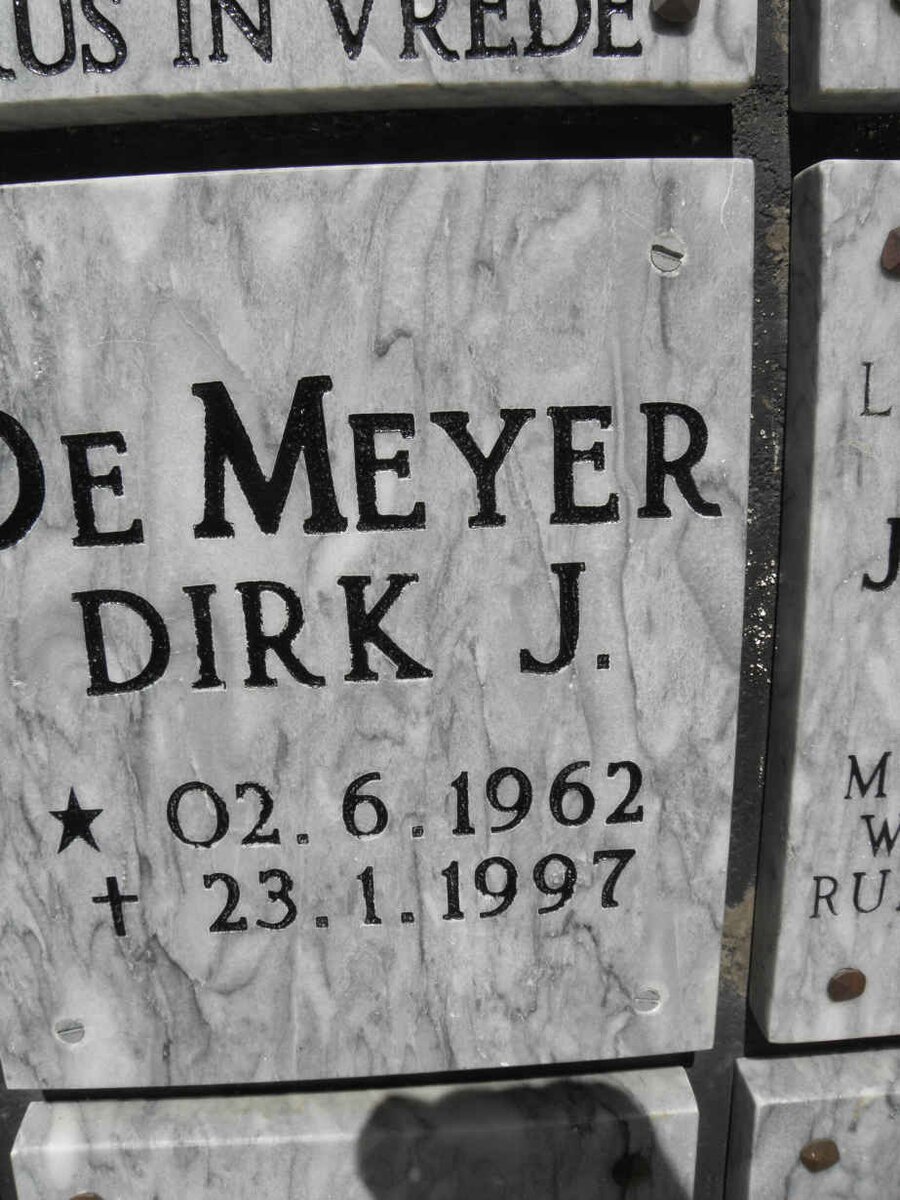 MEYER Dirk J., de 1962-1997