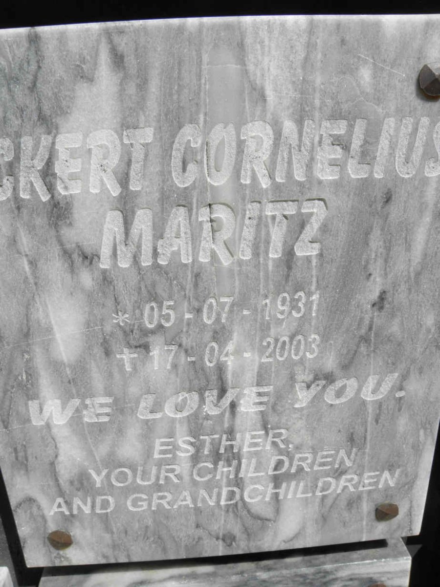 MARITZ Eckert Cornelius 1931-2003