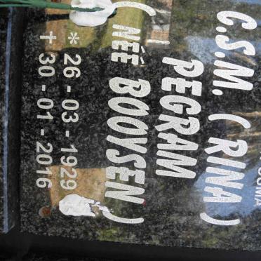 PEGRAM C.S.M. nee BOOYSEN 1929-2016