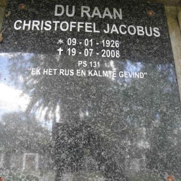 RAAN Christoffel Jacobus, du 1926-2008