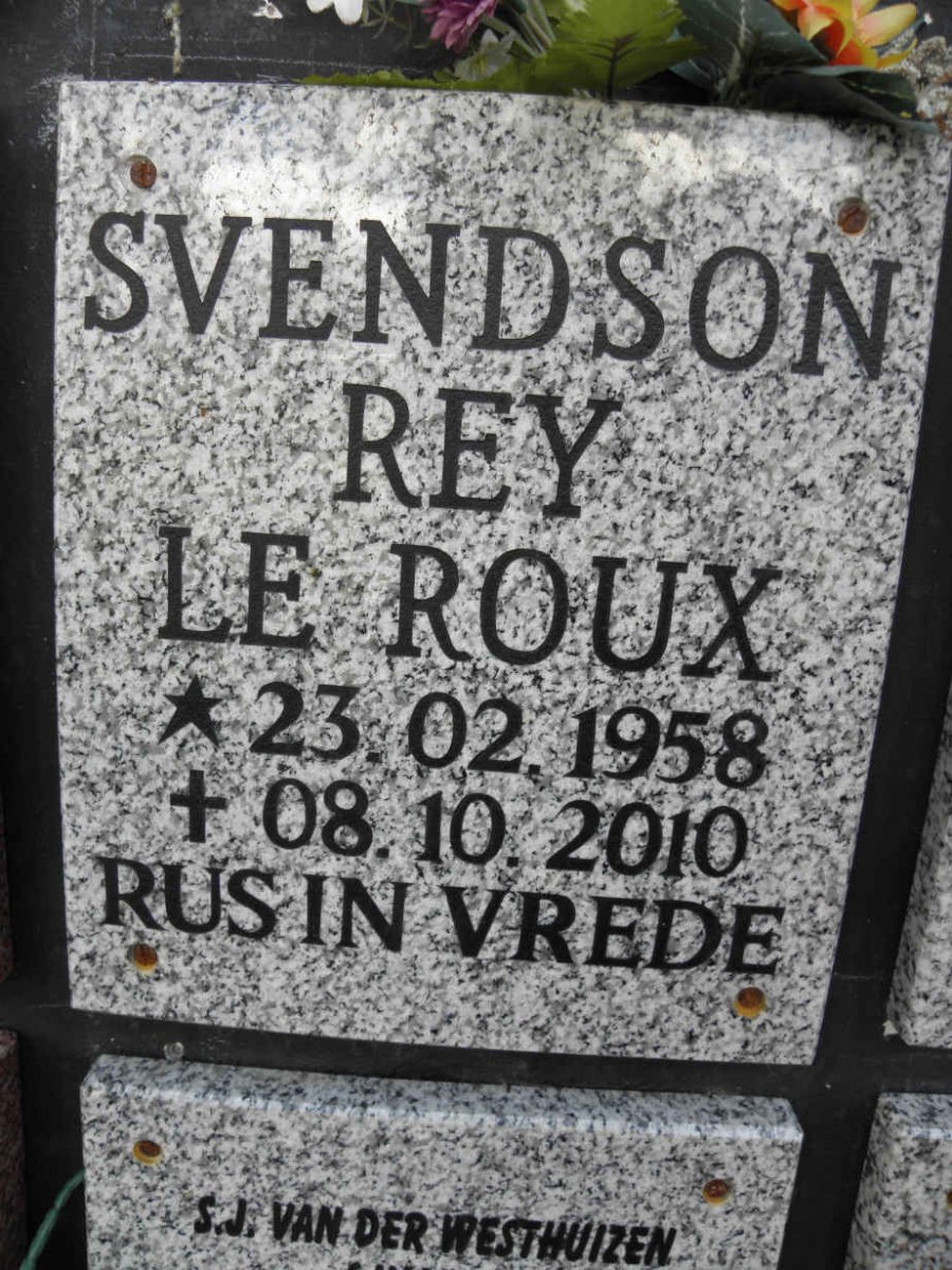 ROUX Svendson Rey, le 1958-2010