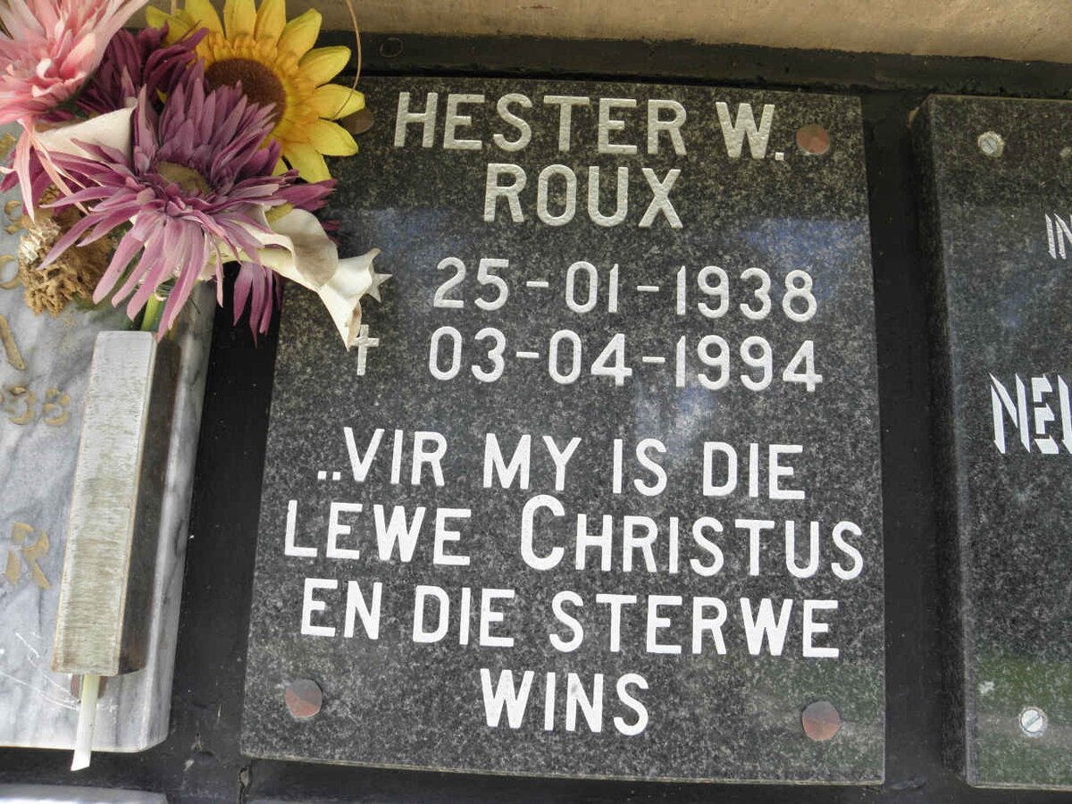 ROUX Hester W. 1938-1994