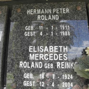 ROLAND Hermann Peter 1911-1988 &amp; Elisabeth Mercedes REINKE 1924-2004 