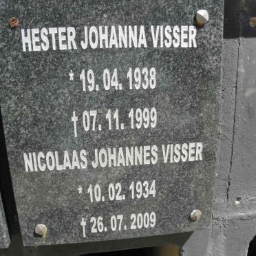 VISSER Nicolaas Johannes 1934-2009 &amp; Hester Johanna 1938-1999