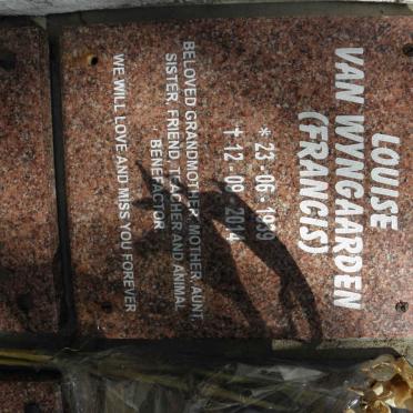 WYNGAARDEN Louise, van nee FRANCIS 1939-2014