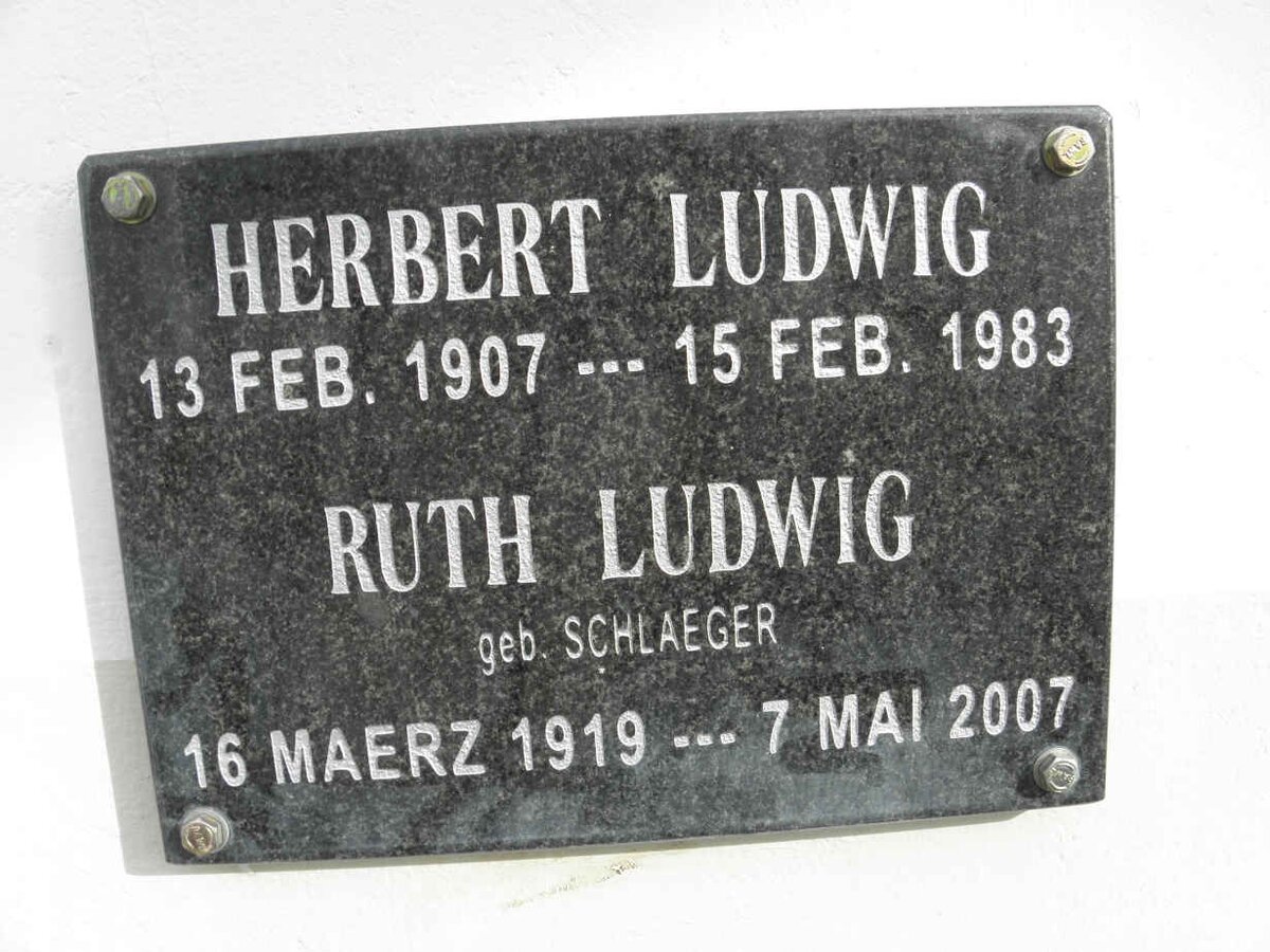 LUDWIG Herbert 1907-1983 &amp; Ruth SCLAEGER 1919-2007