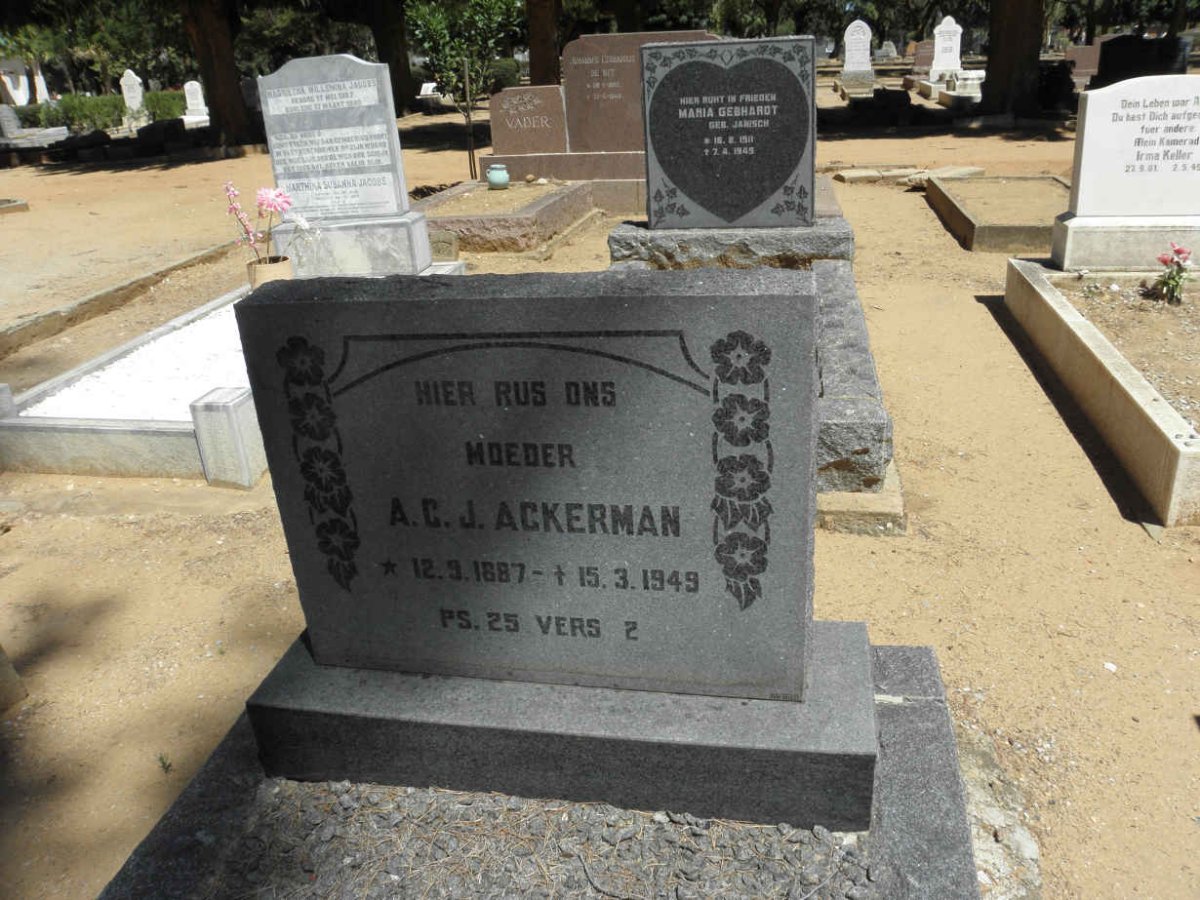 ACKERMAN A.C.J. 1887-1949