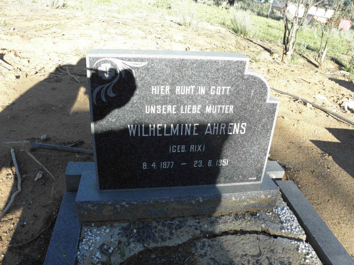 AHRENS Wilhelmine nee RIX 1877-1951