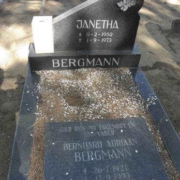 BERGMANN Bernhard Adriaan 1921-1993 :: BERGMANN Janetha 1950-1973