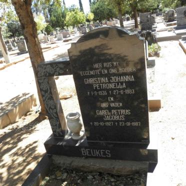 BEUKES Carel Petrus Jacobus 1927-1987 &amp; Christina Johanna Petronella 1935-1983