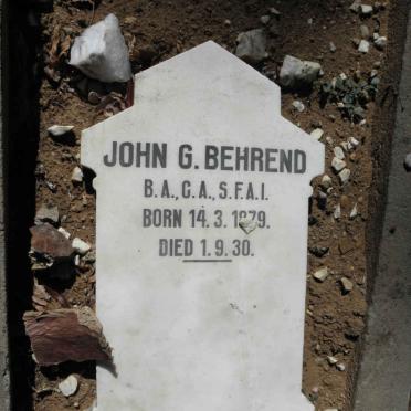 BEHREND John G. 1879-1930