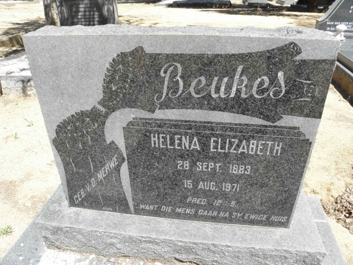 BEUKES Helena Elizabeth nee V.D. MERWE 1883-1971