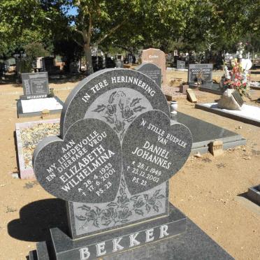 BEKKER Daniel Johannes 1949-2002 &amp; Elizabeth Wilhelmina 1953-2001