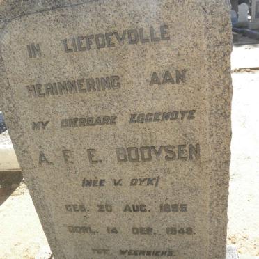 BOOYSEN A.F.E. nee V. DYK 1895-1946