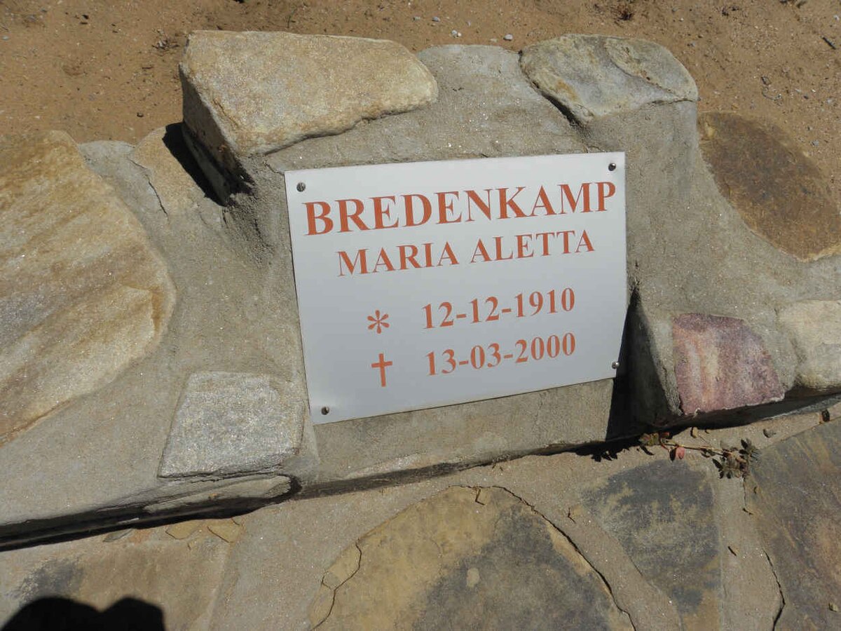 BREDENKAMP Maria Aletta 1910-2000