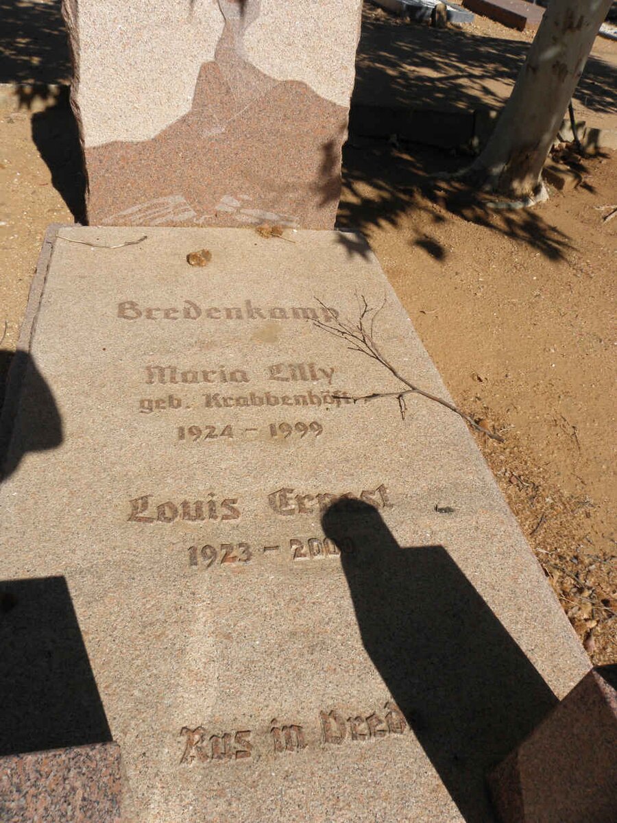 BREDENKAMP Louis Ernst 1923-2000 &amp; Maria Lilly KRABBENHÖFT 1924-1999