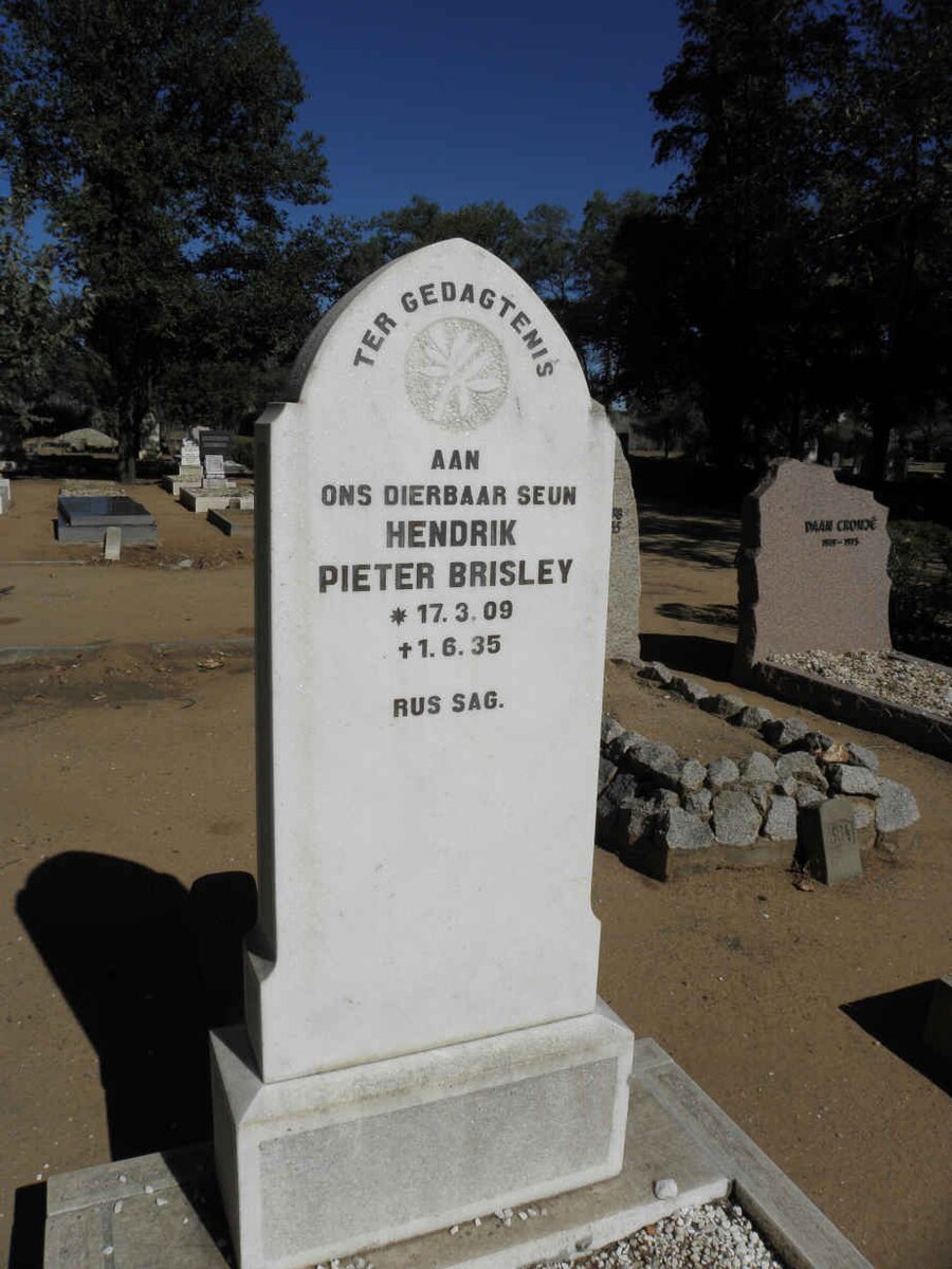 BRISLEY Hendrik Pieter 1909-1935