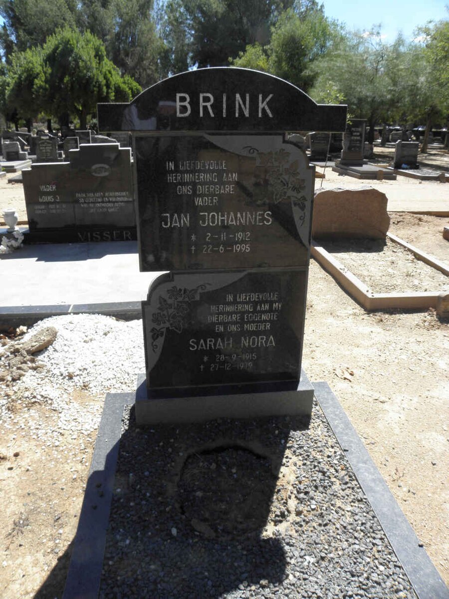 BRINK Jan Johannes 1912-1995 &amp; Sarah Nora 1915-1979