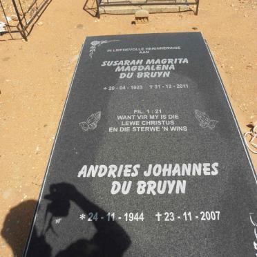BRUYN Susarah Magrita Magdalena, du 1923-2011 : : BRUYN Andries Johannes, du 1944-2007
