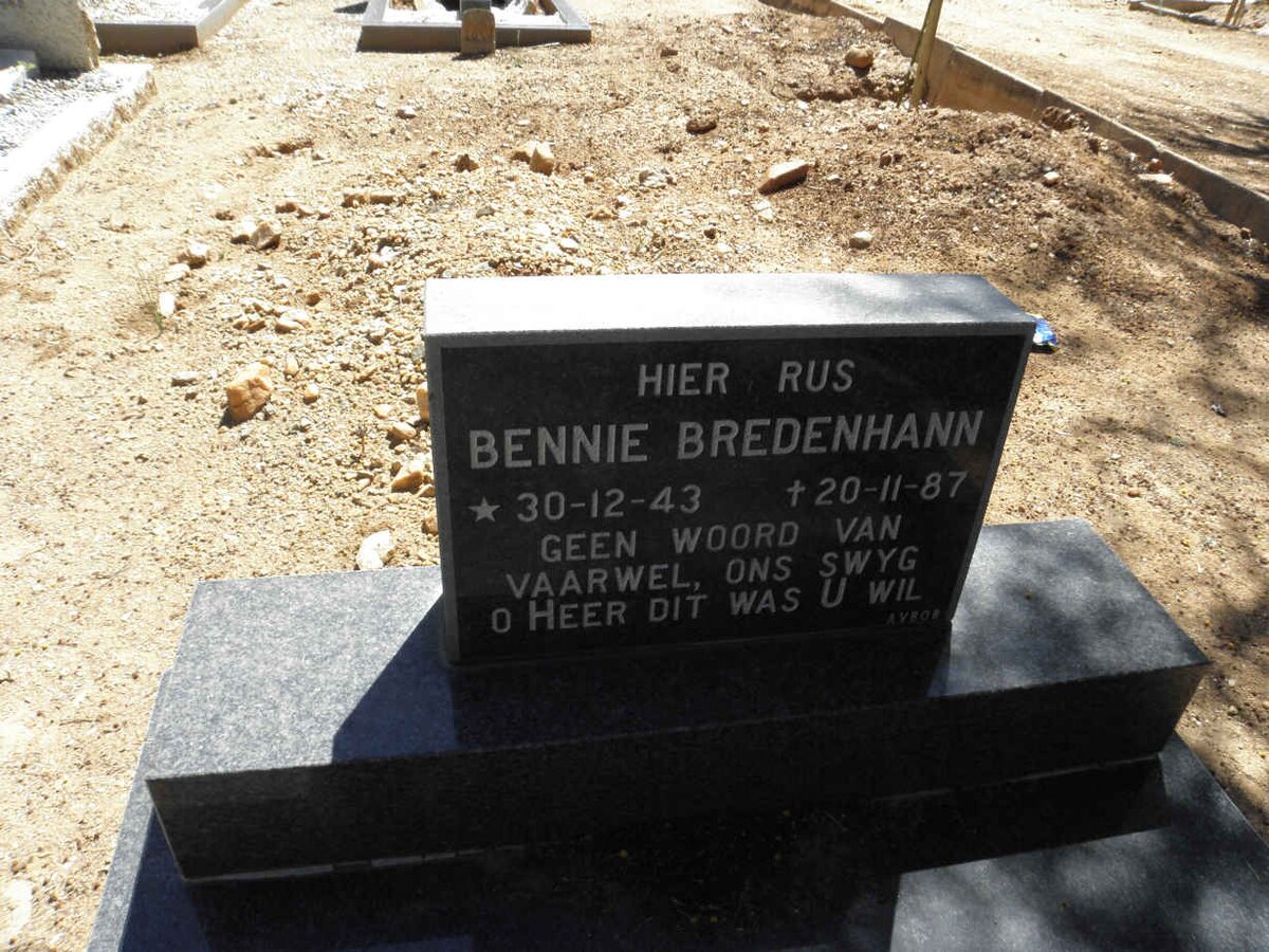 BREDENHANN Bennie 1943-1987
