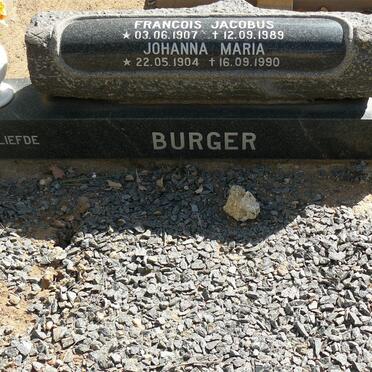 BURGER Francois Jacobus 1907-1989 &amp; Johanna Maria 1904-1990